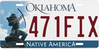OK license plate 471FIX
