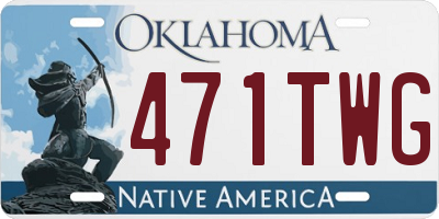OK license plate 471TWG