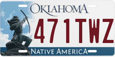 OK license plate 471TWZ