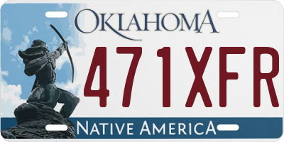 OK license plate 471XFR