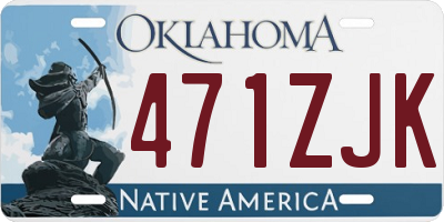 OK license plate 471ZJK