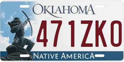 OK license plate 471ZKO
