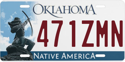 OK license plate 471ZMN
