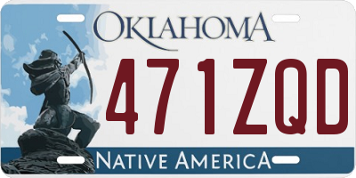 OK license plate 471ZQD
