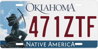 OK license plate 471ZTF