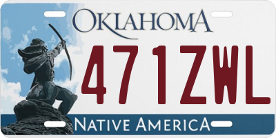 OK license plate 471ZWL