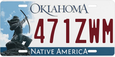OK license plate 471ZWM