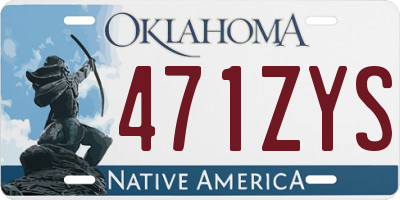 OK license plate 471ZYS