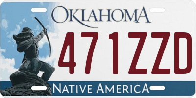 OK license plate 471ZZD