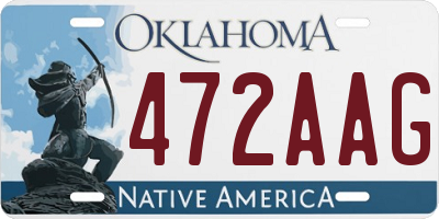 OK license plate 472AAG