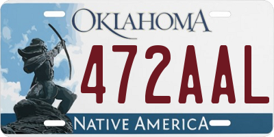 OK license plate 472AAL