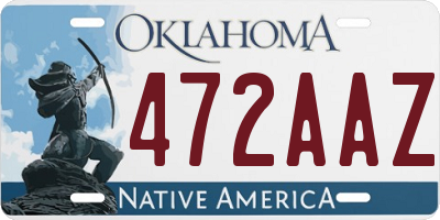 OK license plate 472AAZ