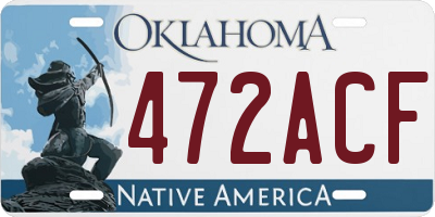 OK license plate 472ACF