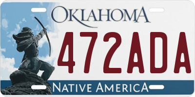 OK license plate 472ADA