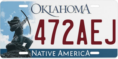 OK license plate 472AEJ