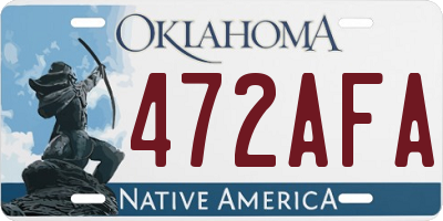 OK license plate 472AFA