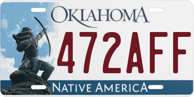 OK license plate 472AFF