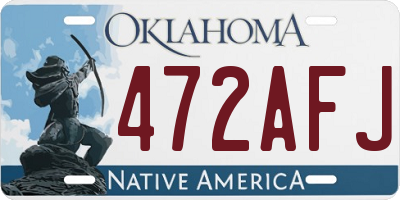 OK license plate 472AFJ