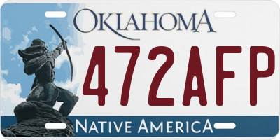 OK license plate 472AFP