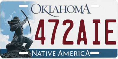 OK license plate 472AIE