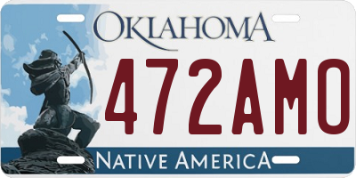 OK license plate 472AMO