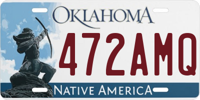 OK license plate 472AMQ