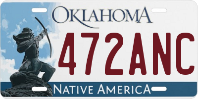 OK license plate 472ANC