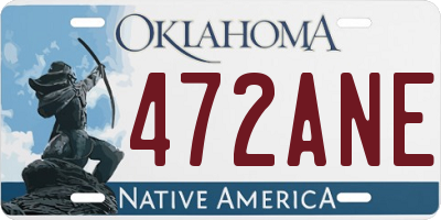 OK license plate 472ANE