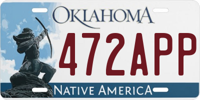 OK license plate 472APP
