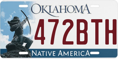 OK license plate 472BTH