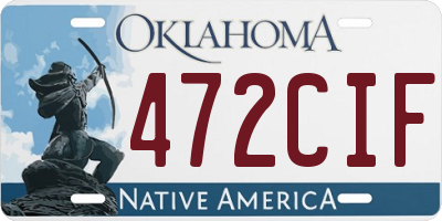 OK license plate 472CIF