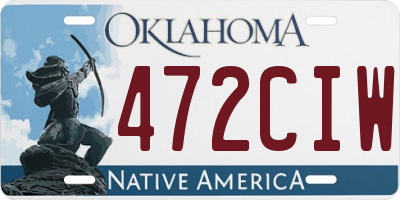OK license plate 472CIW