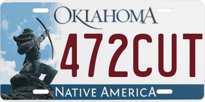 OK license plate 472CUT