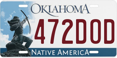 OK license plate 472DOD