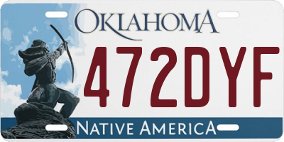 OK license plate 472DYF