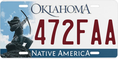 OK license plate 472FAA