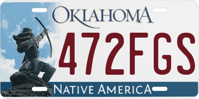 OK license plate 472FGS