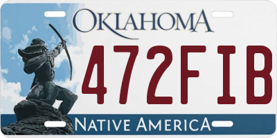 OK license plate 472FIB