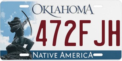 OK license plate 472FJH