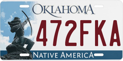 OK license plate 472FKA