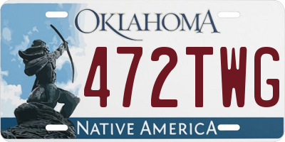 OK license plate 472TWG