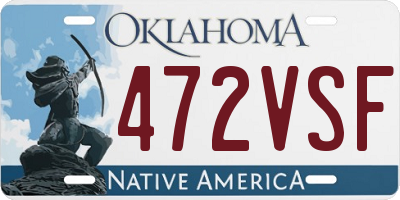 OK license plate 472VSF