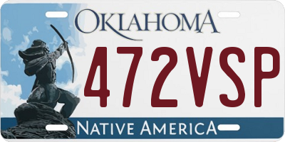 OK license plate 472VSP