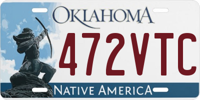 OK license plate 472VTC