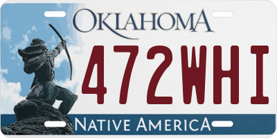 OK license plate 472WHI