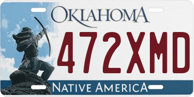 OK license plate 472XMD
