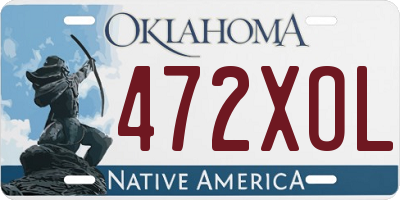 OK license plate 472XOL