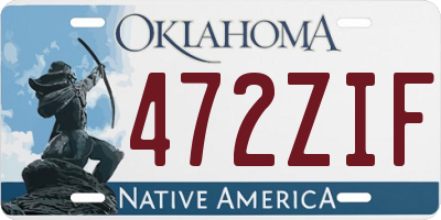 OK license plate 472ZIF