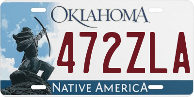 OK license plate 472ZLA