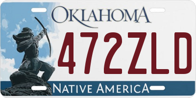 OK license plate 472ZLD